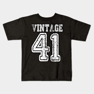 Vintage 41 1941 2041 T-shirt Birthday Gift Age Year Old Boy Girl Cute Funny Man Woman Jersey Style Kids T-Shirt